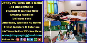 Jetley PG Delhi | Girls Hostel | PG Near LSR, Gargi, Kamala Nehru College - AC Rooms @13K, 4 Meals, Milk, Veg/Non Veg Food - PG With Food & Amazing Facilities For Students of Delhi UNiversity